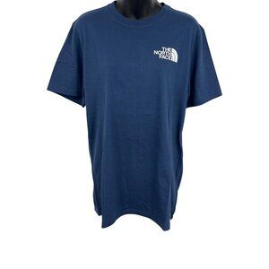 The North Face Mens Tee Shirt Blue Logo Size Medium M Short Sleeve Crew Neck EUC